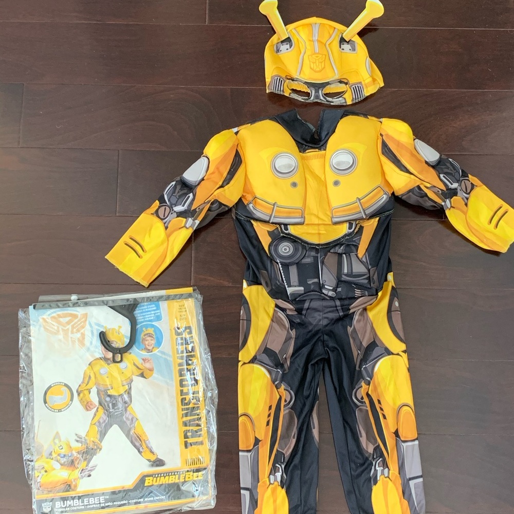 Bumblebee toddler costume with mask, size S (2T)